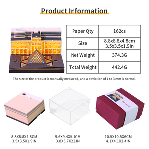 LEDライト付き3Dメモパッドルーズリーフスティッキーノーツブロックノートパッドルーブルモデリングデザイン付き - Product Image 6