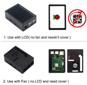 Raspberry Pi 3 modello B + 3.5 pollici Touchscreen LCD + ABS Case + 32GB scheda SD + 3A adattatore di alimentazione + dissipatori + HDMI per RPI 3B Plus