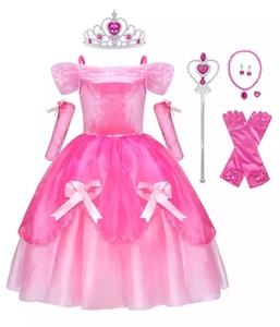 19色の女の子ラプンツェルプリンセスドレスコスチュームガールキッズコスプレソフィアヴェスティドスガウン子供クリスマスパーティー服