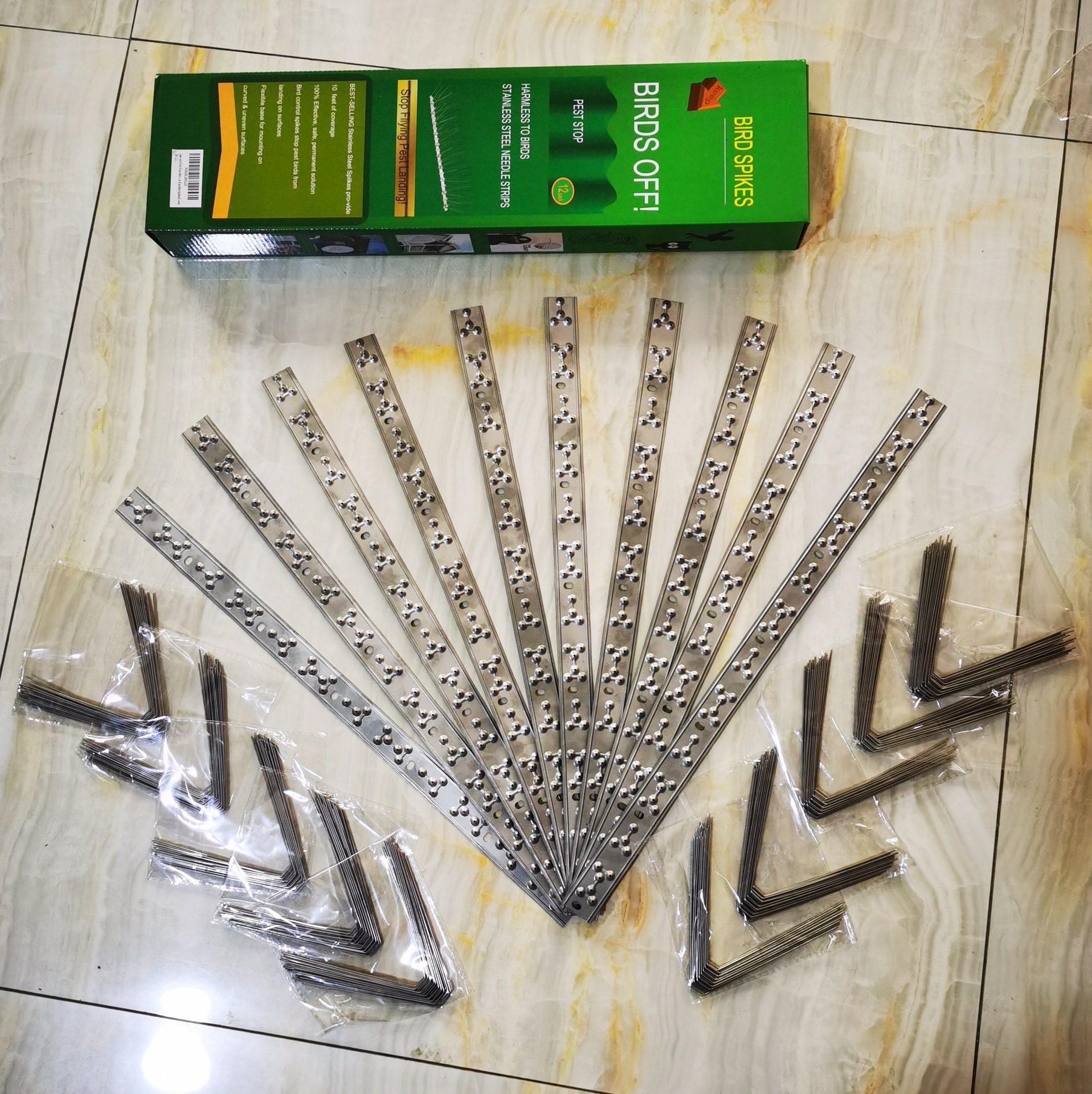 50 cm + 30 set, per un totale di 60 spine per uccelli * 12 per scatola di colori