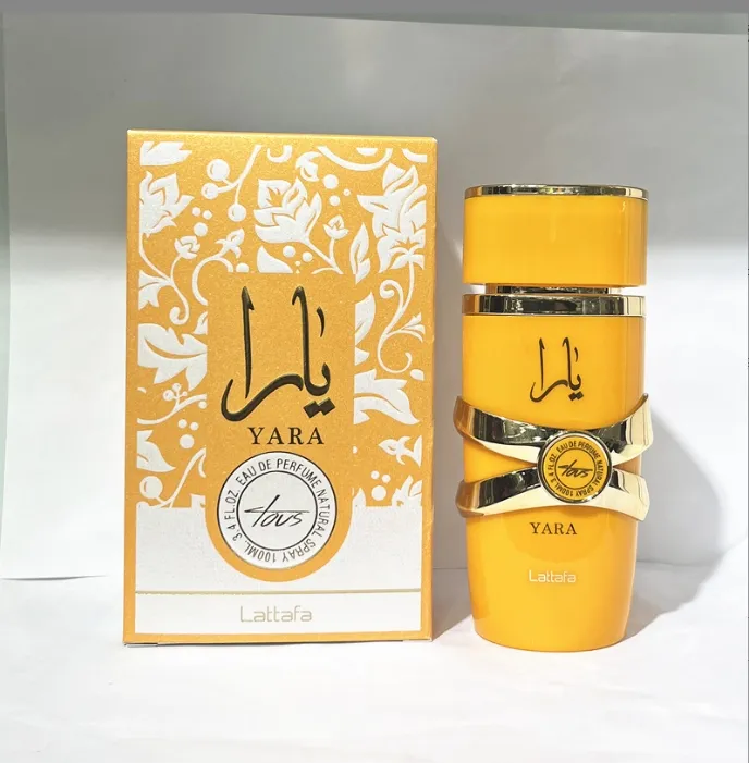 YARA lattafa Perfume Árabe Amarelo 100ml Fragrância Fresca para Dubai Médio Oriente Vietnã Vendas Transfronteiriças Financiadas pelo Comércio Externo