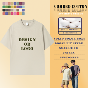 Toptan markalı düz T-Shirt o-boyun kısa Boxy gevşek Fit stil 24/7 sipariş takip Overruns baskılı desen örme kumaş - Product Image 2