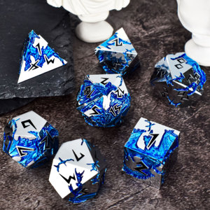 ชุดลูกเต๋าโลหะลายมังกรสีเงิน7ชิ้นพร้อมตัวเลขสีดำ | ลูกเต๋า DND RPG สำหรับเกมบนโต๊ะ | ผู้ผลิตลูกเต๋า OEM ที่กำหนดเอง - Product Image 5