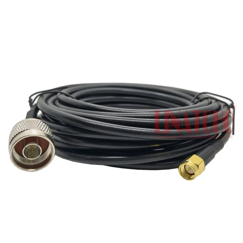 Cabo de ligação coaxial rg58u, 5 metros cabo macho sma e n nale conector