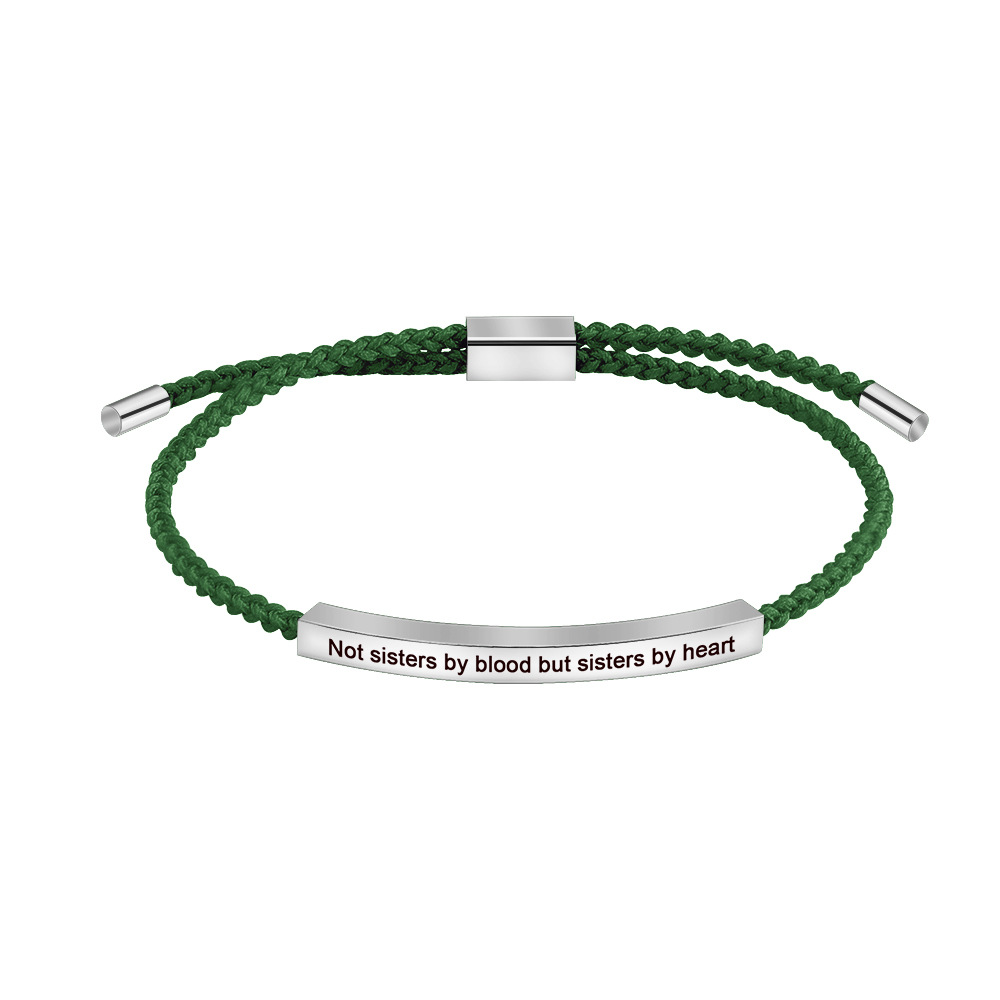 Bracelet acier corde verte G3713