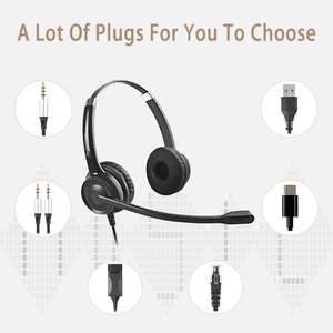 Beien CS12 kulak bilgisayar kulaklık USB kablolu kulaklık çağrı merkezi kulaklık için Mic ile gürültü iptal çevrimiçi kursu - Product Image 5