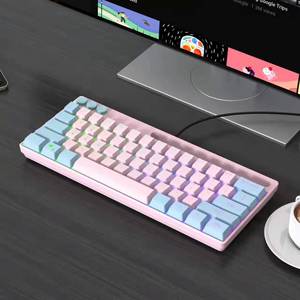 All'ingrosso OEM USB Gaming tastiera 64 tasti Compact Mini cablato RGB LED retroilluminato tastiera di gioco per Gamer Desktop PC Computer - Product Image 5