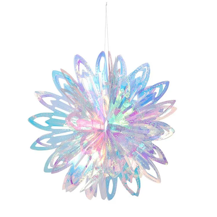 Partycool Iridescent Honeycomb Ball Foil Ceiling Hanging Flowers Ball Craft Hanging Decoration for Birthday party supplies