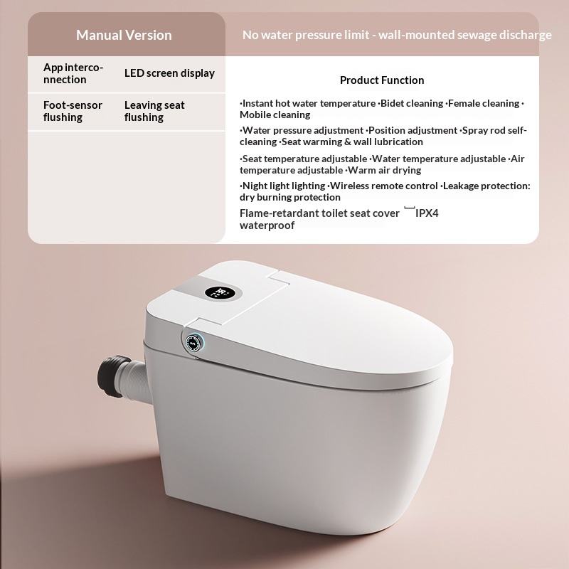 Standard configuration - with water tank - wall drain