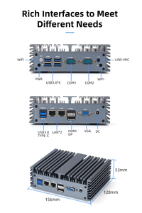 Neuankömmling Mini-PC Intel N100/N200/N300 Prozessor 2LAN UHD-Grafik DDR4 8G Mit 2 * COM 2 * RJ45 N100 Embedded PC Computer - Product Image 5
