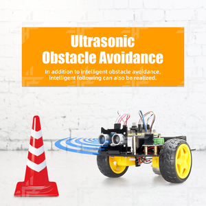 Werkseitiges 2WD-Roboterkit Ultraschall-Hindernis vermeidung Smart Robot Car Kit Open Source Programming Starter Kit für ArduIDE - Product Image 3