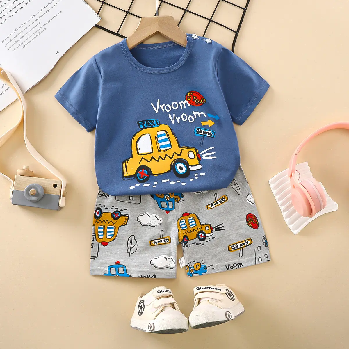 0-6 years old summer new cotton children's short-sleeved T-shirt baby short-sleeved shorts two-piece set