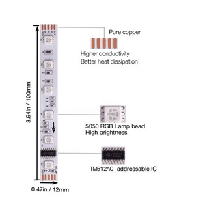 TM512AC <strong>Dmx512</strong> RGB 24v 60Leds Per Meter 12mm Width 14w/m SPI Programmable Addressable Pixe Dmx <strong>Led</strong> Magic <strong>Strip</strong> <strong>Light</strong> - Product Image 5