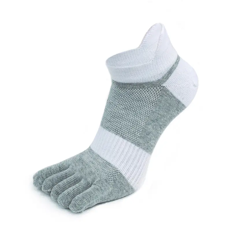 Vendita diretta in fabbrica maglie traspiranti con protezione tacco a cinque dita calzini da uomo spessi alla caviglia calzini pettinati in cotone 5 dita