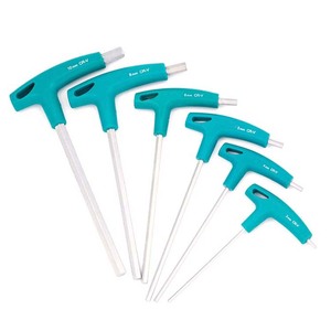プラスチックハンドル2.5/3/4/5/6/8/10mmフラット六角エンドドライバークロム表面Tバードライバー六角キー - Product Image 1