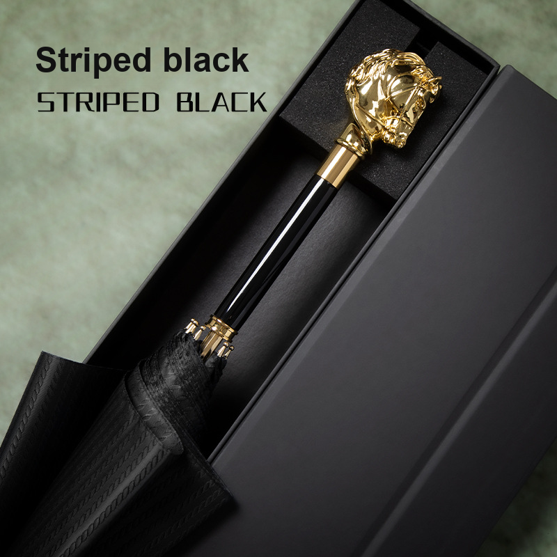 Tela Jacquard Caballo Dorado Negro