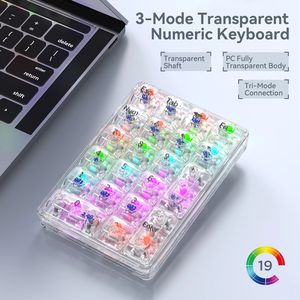 攻撃サメK21ワイヤレス三モード数字メカニカルキーボードホット交換可能21キーミニ数字パッドキーパッド - Product Image 3