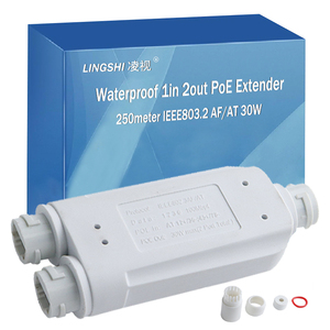 Extensor PoE de 2 puertos de 10/100Mbps a prueba de agua para cámara Ip con distancia de 250 metros de extensión - Product Image 2