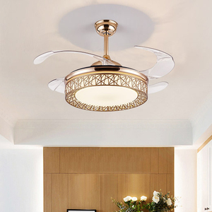 42 inç Modern Rv otomatik Masrou LED görünmez gül altın tavan vantilatörü ile ışık LED 4 geri çekilebilir bıçak - Product Image 2