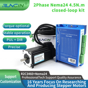 Runcin Nema 24 2 fases 4.5Nm 637Oz. In 126mm 6A Kit de controlador paso a paso de circuito cerrado Motor paso a paso Control de potencia de CC para máquina CNC - Product Image 3