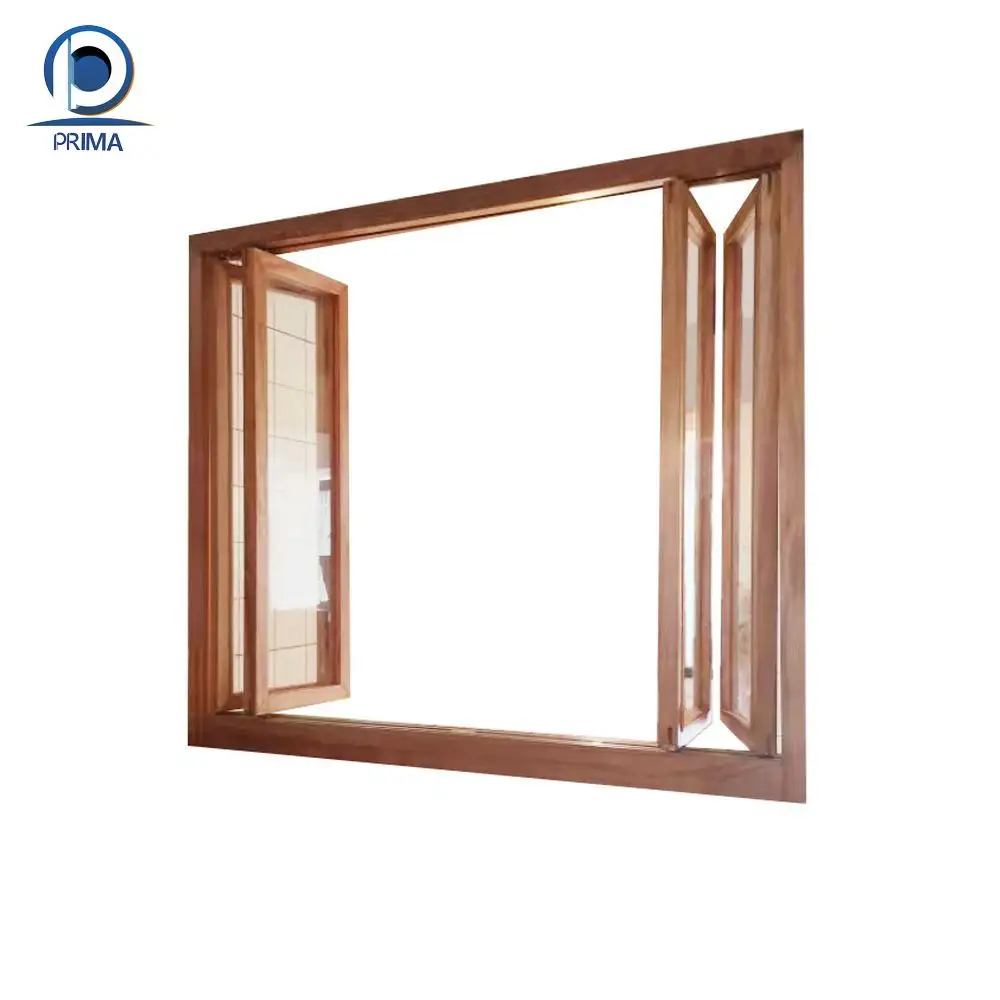 Prima diseño de lujo para el hogar PVC imitación madera parasol ventana persianas ventanas con persianas integradas