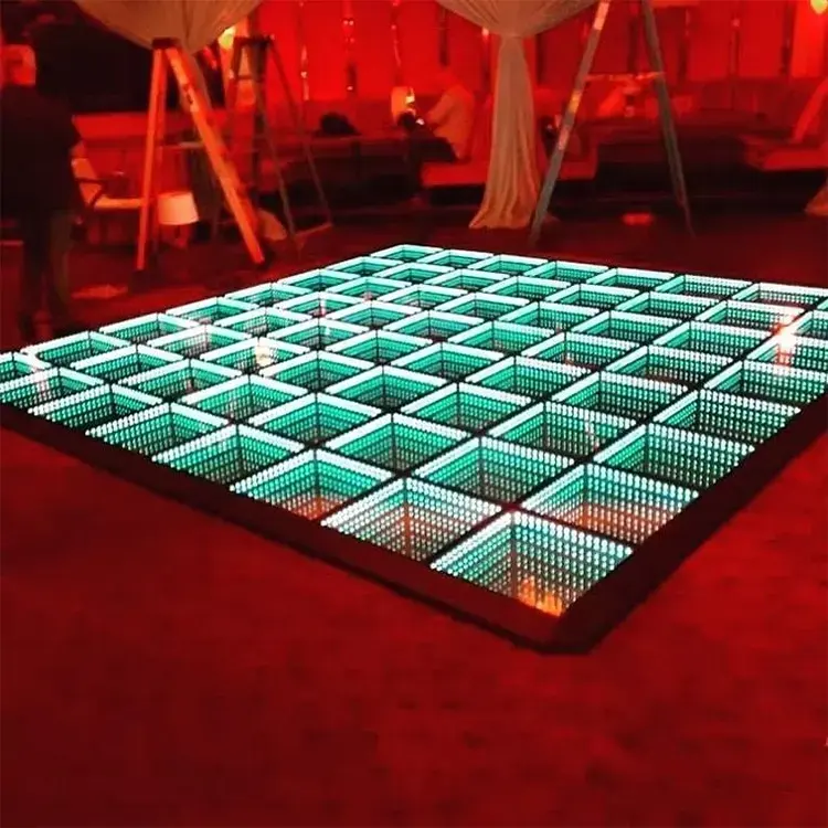 IRIS magnetico Led pista da ballo di nozze portatile 3D interattivo Led specchio infinito senza fili pista da ballo per il partito