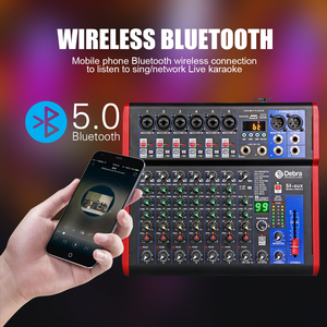 Mezclador de audio profesional de 8 canales, amplificador de consola de DJ doméstico con interfaz de audio para grabación de Karaoke y PC - Product Image 6