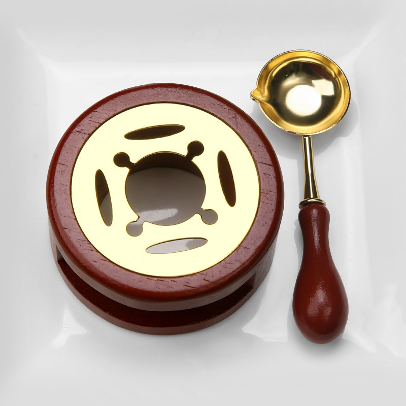 Dark red two-piece set (wooden furnace spoon)