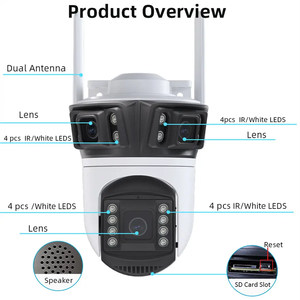 ICsee 9MP户外摄像机Wifi三镜头三屏安全PTZ摄像机人体自动跟踪视频记录 - Product Image 5