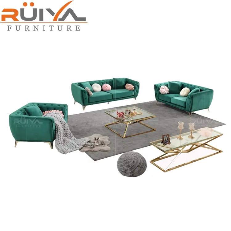 Fabricante directo 100% de tapicería de poliéster distintos verde oliva tela de terciopelo para sofá muebles 1 + 2 + 3 +