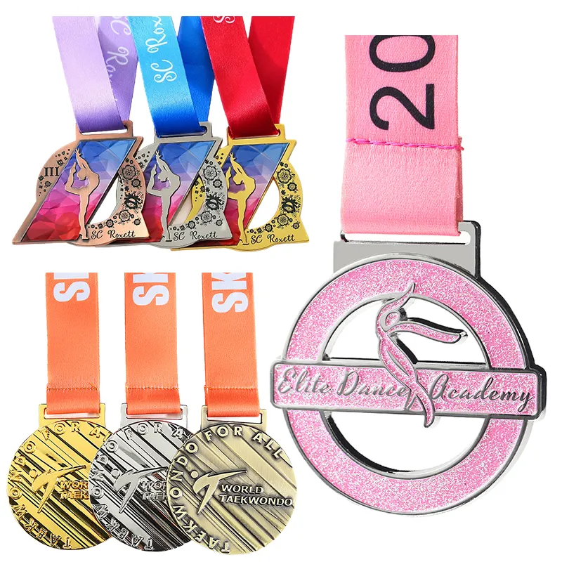 Medaglia di forma personalizzata per la scuola con logo in smalto morbido 3d su misura in metallo a buon mercato per le medaglie di ginnastica del campionato sportivo