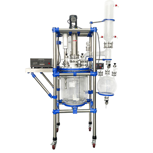 化学反応器10L 20L自動ラボガラス反応器ジャケット攪拌タンク付き凝縮逆流 - Product Image 2