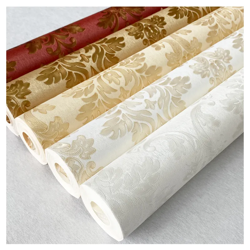 Papel tapiz de PVC de vinilo de lujo, decoración de pared para el hogar, papel tapiz de Damasco 3d europeo en relieve