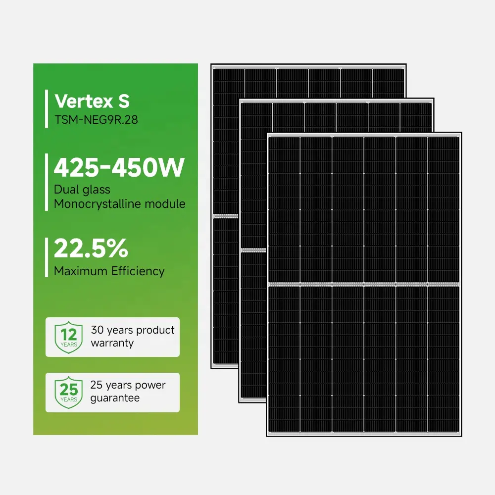 Trina Vertex S panel fotovoltaik 450W, panel surya monokristalin kaca ganda