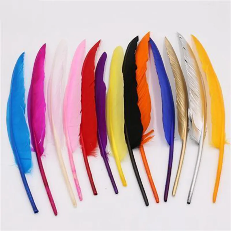 Preço de penas de asa longas de cor dyed de alta qualidade para artesanato