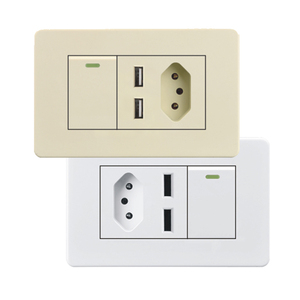 Presa per interruttore elettrico multifunzione Standard brasiliano 2 interruttori a parete Usb e presa per la casa