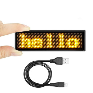 Многоцветный программируемый маленький светодиодный экран с USB-зарядкой, прокручивание пользовательских именных тегов - Product Image 1