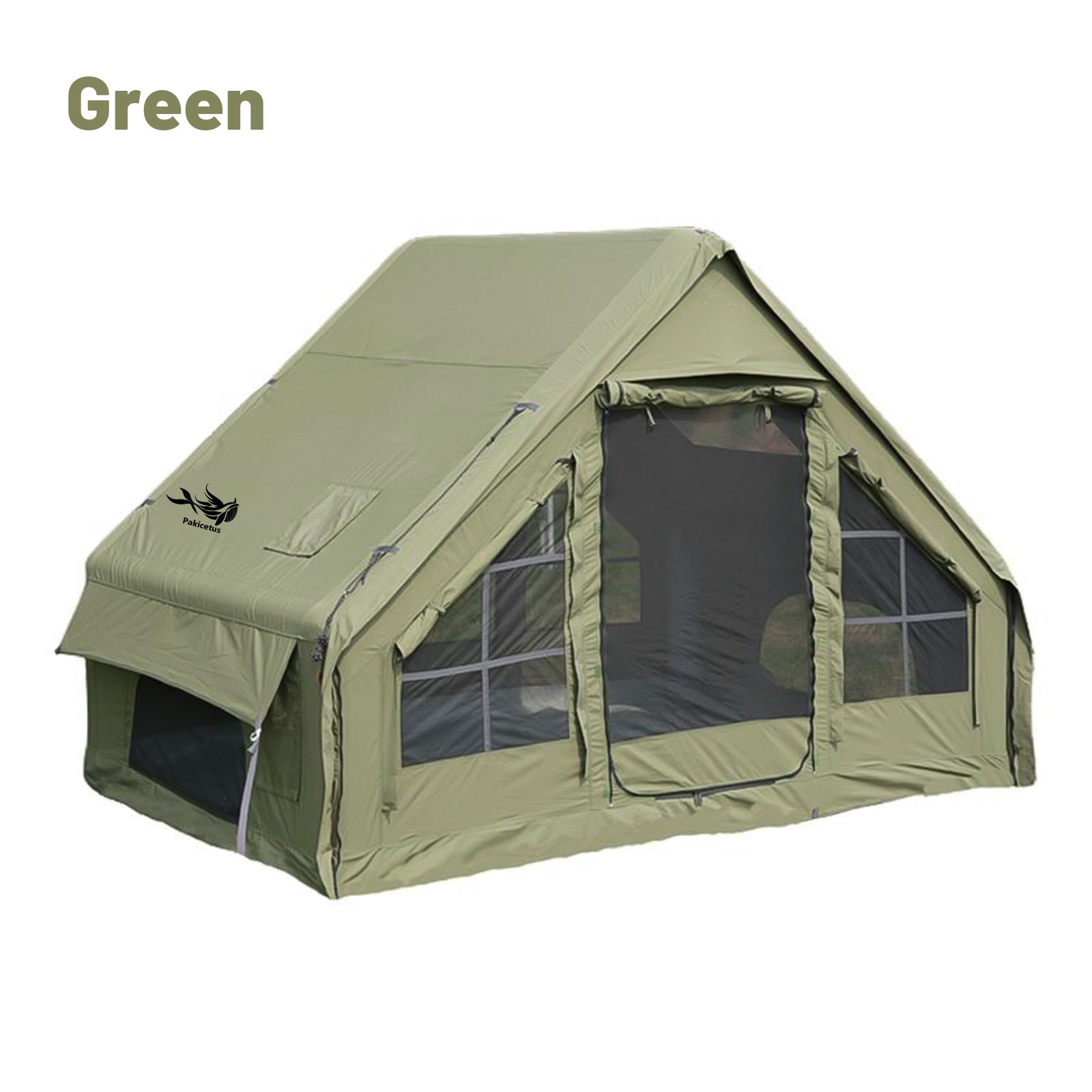 6.3 Flat AB door inflatable tent with green logo