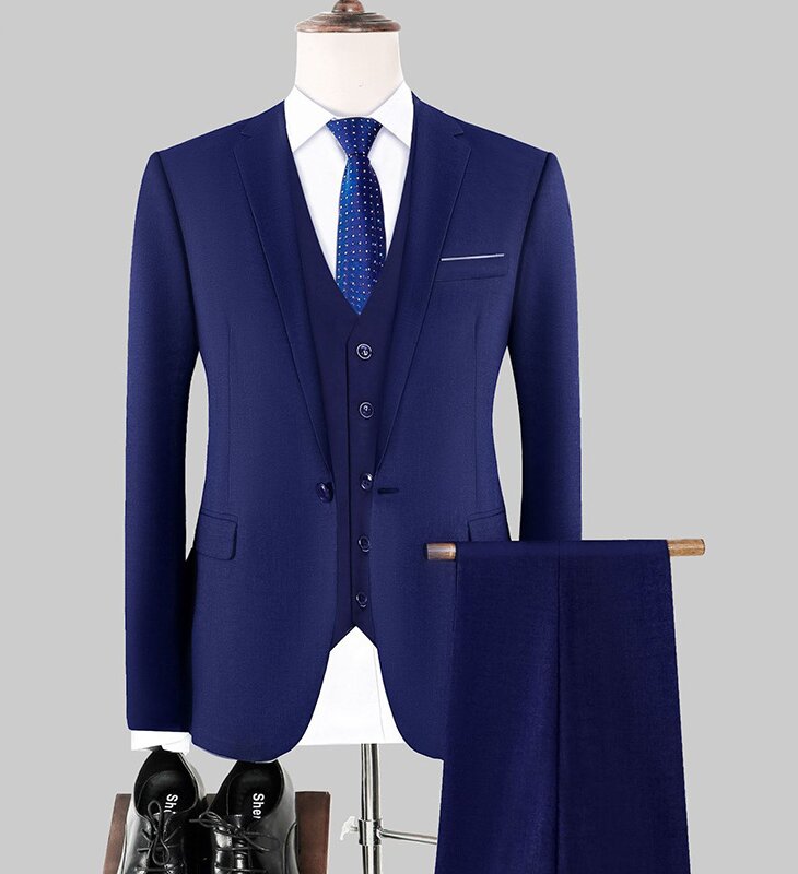 1 boucle veste bleu marine gilet pantalon chemise