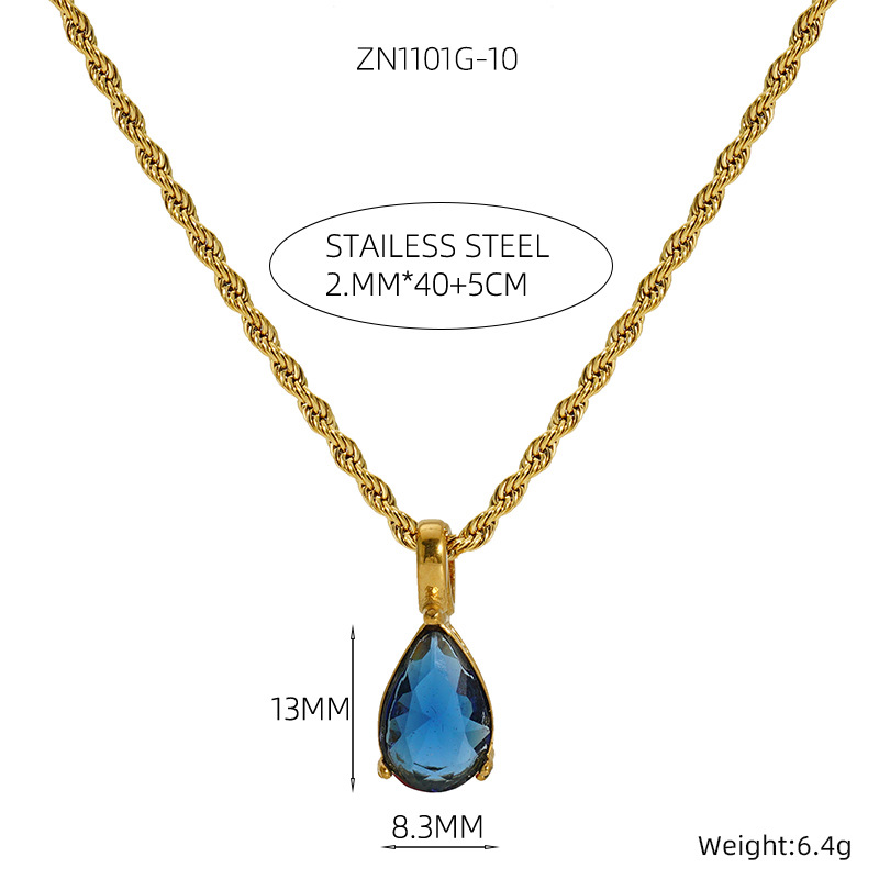 Gold-Sapphire Blue Diamond Tail Tag