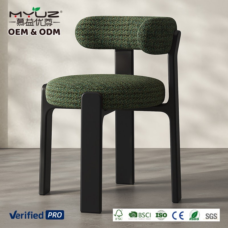 Tissu noir + chenille vert foncé de qualité supérieure