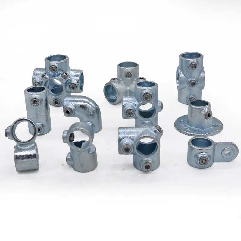 Black Pipe Clamp System Aluminum Tube Clamp Fittings Structural Pipe Connector Galvanised Key Clamp Three Socket Cross