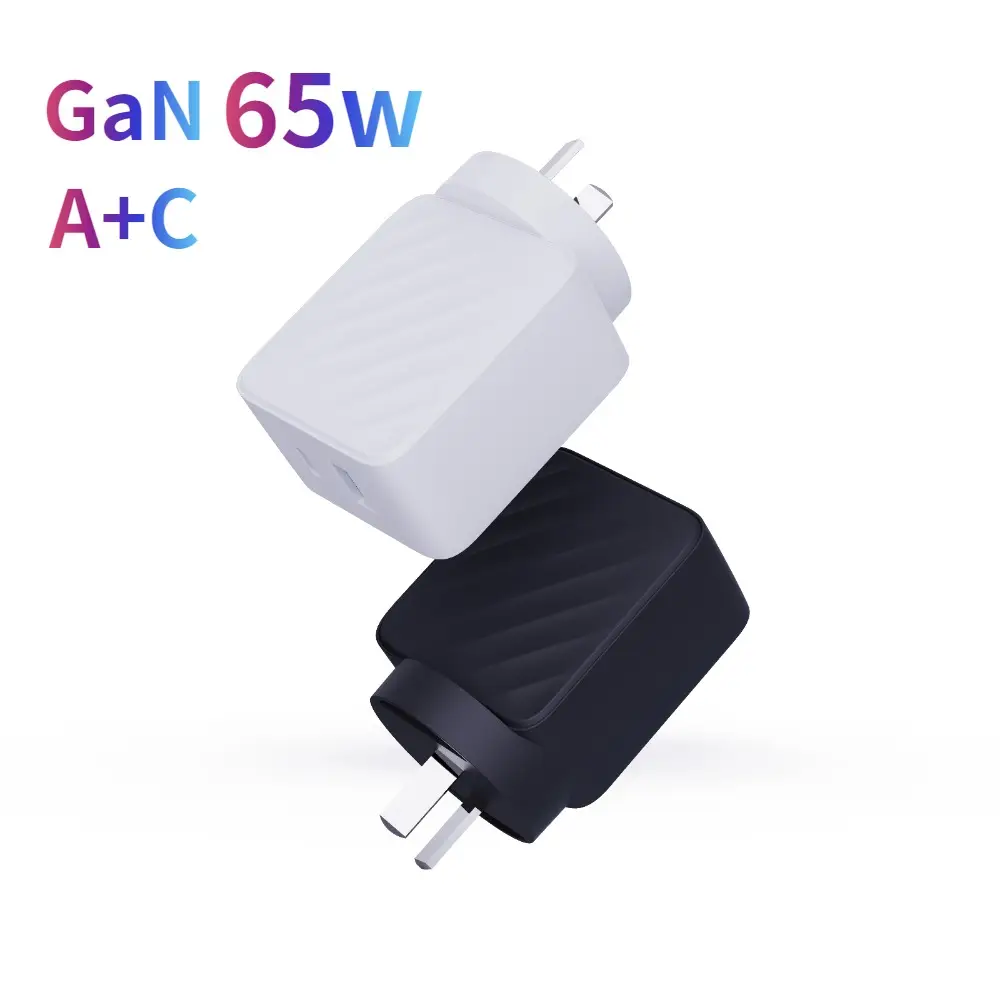 Interchangeable AC plug Gan 65W PD Charger USB-C USB-A Quick and fast Charge Type-c travel Adapter for Mobile phone