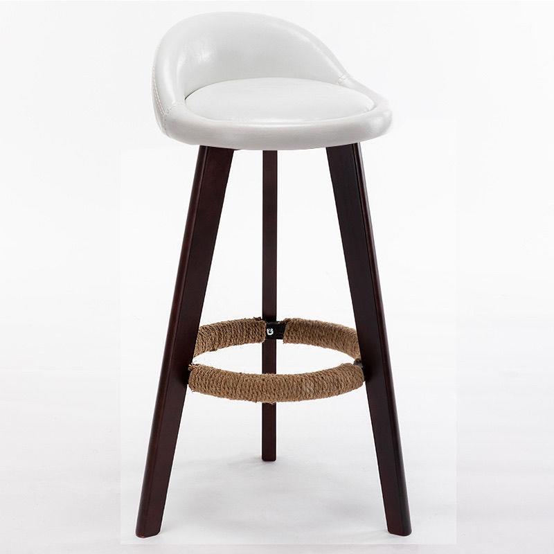 Pieds marron assise hauteur 70cm-cuir blanc pu