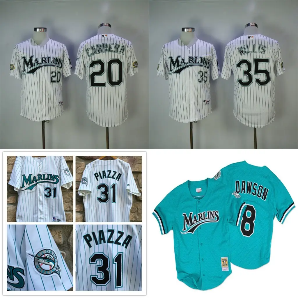 2003 serie mundial Florida Marlin camisetas de béisbol 20 Miguel Cabrera 35 dontrelle Willis camiseta de béisbol