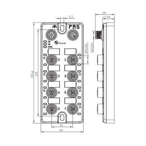Interfaccia M12, Hub IO-Link, PNP, 16DI/DO modulo configurabile, espandibile - Product Image 2