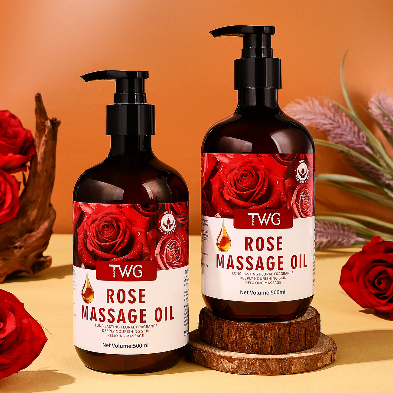 5938 TWG Huile de massage essentielle à la rose 500 ml