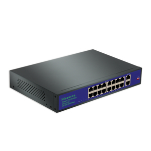 Hisource 16 port 10/100Mbps dahili Ethernet anahtarı 250W Uplink IP kamera için VLAN ile 2*1G portu - Product Image 1