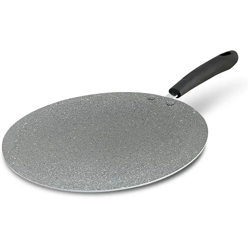 Alumínio pressionado antiaderente cozinha utensílios revestimento de mármore Tawa Pan Com Bakelite Handle Pizza Crepe Pan churrasco grelhas pan