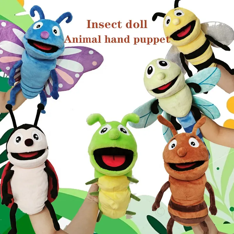 Werksverkauf Karikatur 40cm Insekt Tier Handpuppe Plüsch-Spielzeug Eltern-Kind-Interaktion Karikatur Frühkindheit Bildung Geschenk